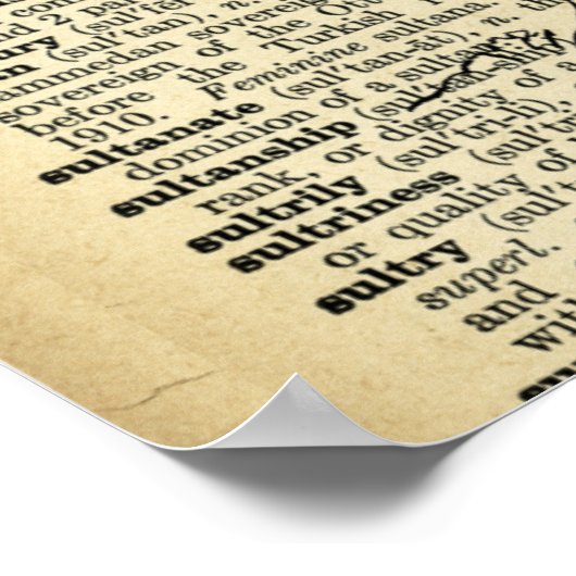 ムース予測できな蝶アンティーク辞書ページ ポスター (角)