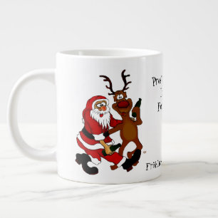 ムース付きサンタクロース – Happy Christmas ジャンボコーヒーマグカップ