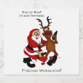 ムース付きサンタクロース – Happy Christmas ビールラベル (シングルラベル)