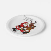 ムース付きサンタクロース – Happy Christmas ペーパープレート (アングル)