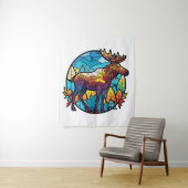 ムース動物ポートレートステンドグラス野生生物フリー タペストリー (インサイチュ)