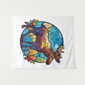 ムース動物ポートレートステンドグラス野生生物フリー タペストリー (正面(横))