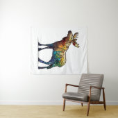 ムース動物ポートレートステンドグラス野生生物フリー タペストリー (インサイチュ(横))