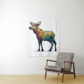 ムース動物ポートレートステンドグラス野生生物フリー タペストリー (インサイチュ)