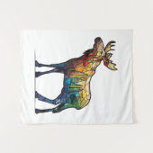 ムース動物ポートレートステンドグラス野生生物フリー タペストリー (正面(横))