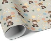 ムース及びモバイルのベビーシャワーラッピング紙 ラッピングペーパー (ロールコーナー)