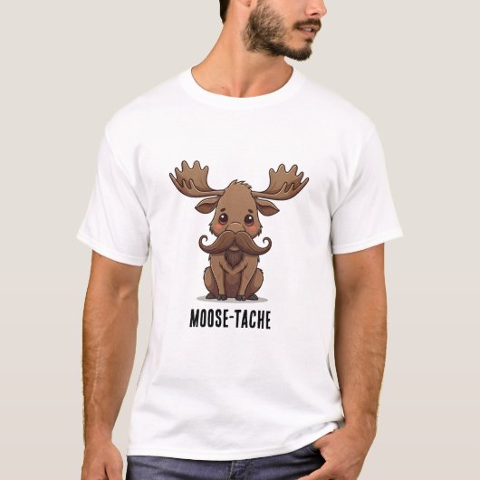 ムース口ひげ今日! Tシャツ (正面)