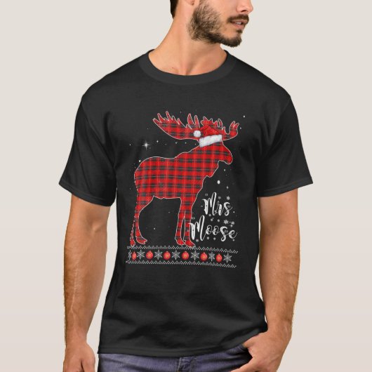 ムース夫人 | Red Plaid Buffalo Matching Family Paj Tシャツ (正面)