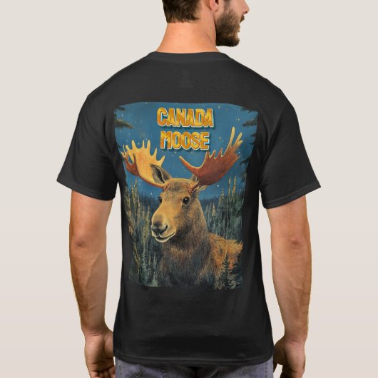 ムース威厳のあるカナダお土産Tシャツ Tシャツ (裏面)