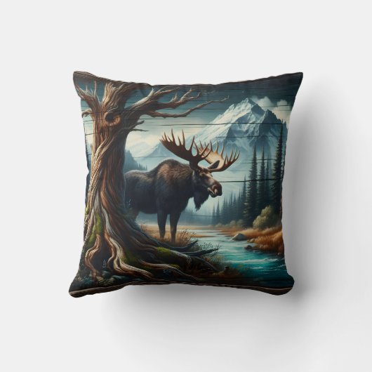 ムース威厳のあるバイマウンテンリバーアットデュスク クッション (裏面)