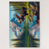 ムース威厳のあるピークスマウンテンピーク ジグソーパズル (縦)