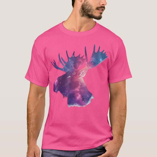 ムース宇宙銀河系ミルキーウェイ天文学の野生生物 Tシャツ (正面)