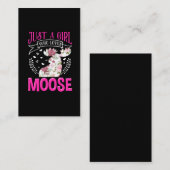 ムース愛好家の少女かわいい花動物 名刺 (正面/裏面)