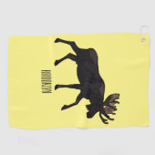 ムース漫画イラストレーション ゴルフタオル (横)