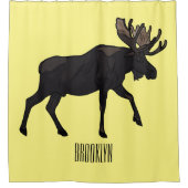 ムース漫画イラストレーション シャワーカーテン (正面)