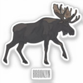 ムース漫画イラストレーション シール (正面)