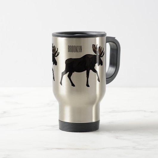 ムース漫画イラストレーション トラベルマグ (正面右)