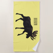 ムース漫画イラストレーション ビーチタオル (正面)