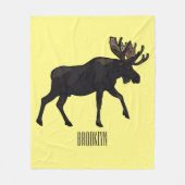 ムース漫画イラストレーション フリースブランケット (正面)