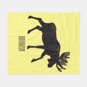 ムース漫画イラストレーション フリースブランケット (正面(横))