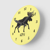 ムース漫画イラストレーション ラウンド壁時計 (傾斜)