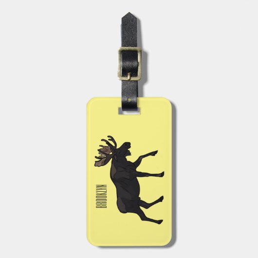 ムース漫画イラストレーション ラゲッジタグ (正面縦)