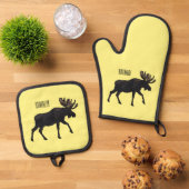 ムース漫画イラストレーション 鍋つかみ&鍋敷きセット (トップダウン)