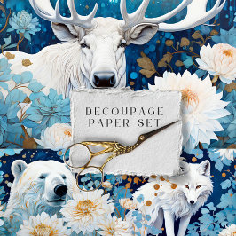 ムース素朴キツネベアデコパージュ ラッピングペーパーシート