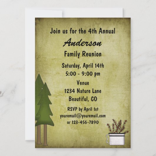 ムース素朴ファミリー懇親会パーティの招待状 招待状 (裏面)