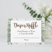 ムース素朴ベビーシャワーおむつラッフルカード 招待状 (スタンド正面)