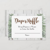 ムース素朴ベビーシャワーおむつラッフルカード 招待状 (正面/裏面)