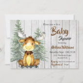ムース素朴ベビーシャワー招待状 招待状 (正面)