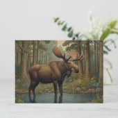 ムース素朴ボヘミアン森林の緑 招待状 (スタンド正面)
