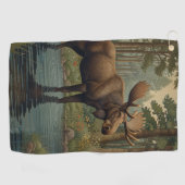 ムース素朴ボホウッドランド森林自然 ゴルフタオル (横)