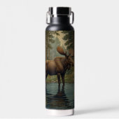 ムース素朴ボホ林森林森林林の緑 ウォーターボトル (正面)