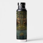 ムース素朴ボホ林森林森林林の緑 ウォーターボトル (左面)