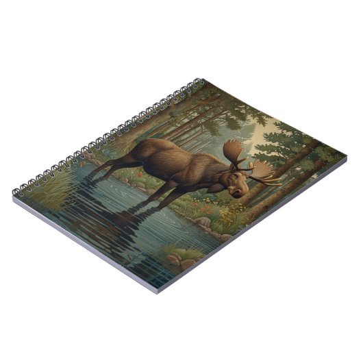 ムース素朴ボホ森林林の緑 ノートブック (左側)