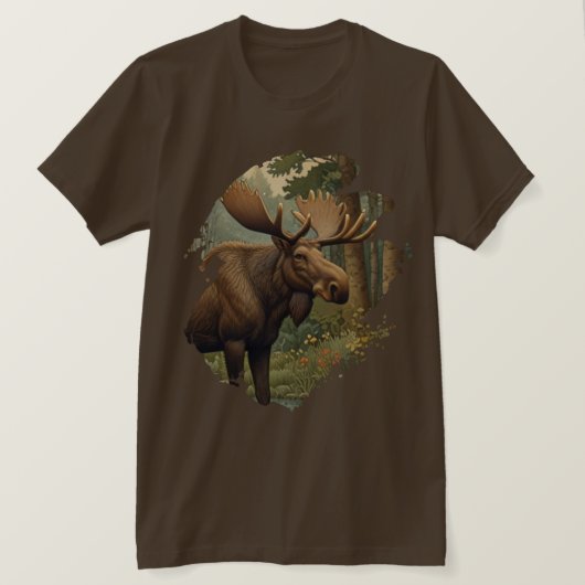 ムース素朴ボホ森林林の緑 Tシャツ (デザイン正面)