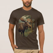 ムース素朴ボホ森林林の緑 Tシャツ (正面)