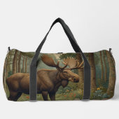 ムース素朴ボホ森林森林森林森林森林湖 ダッフルバッグ (正面)