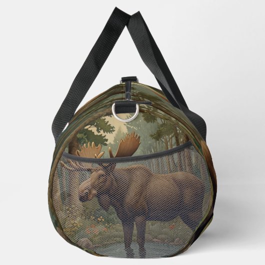 ムース素朴ボホ森林森林森林森林森林湖 ダッフルバッグ (右)