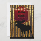 ムース素朴、金ゴールド《植物》アスペンツリーとライト結婚ズ 招待状 (正面)