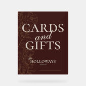 ムース結婚・ブラウンのブライダルシャワーカードとギフト アクリルサイン (正面)