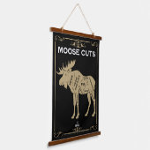 ムース肉切りグラフ 吊り下げ型タペストリー (傾斜あり)