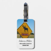 ムース警告標識 ラゲッジタグ (裏面縦)