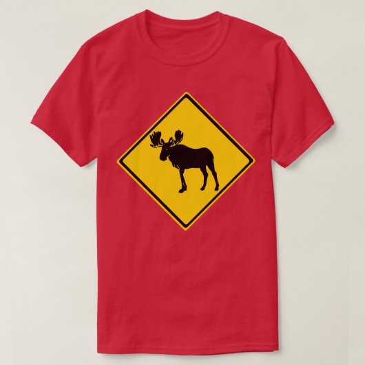 ムース警告標識 Tシャツ (デザイン正面)