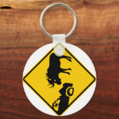 ムース警告標識from Gros Morne National Park キーホルダー (正面)
