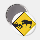 ムース警告標識from Gros Morne National Park マグネット (正面/裏面)