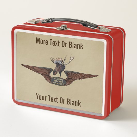 ムース飛んでいるブッシュパイロットウィングス メタルランチボックス (正面)
