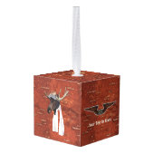 ムース飛んでいるブッシュパイロット キューブオーナメント (裏面アングル)